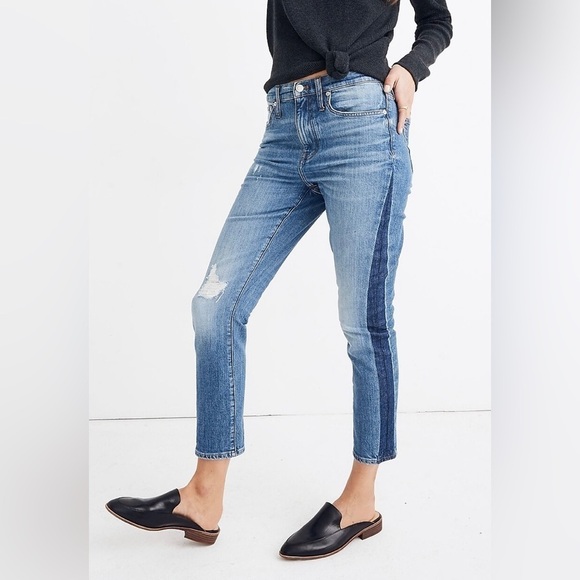 Madewell The High-Rise Slim‎ Boyjean in Raebrook Wash Eco Edition 25 - Picture 1 of 11